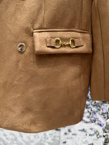 G Embossed suede blazer 1825090801