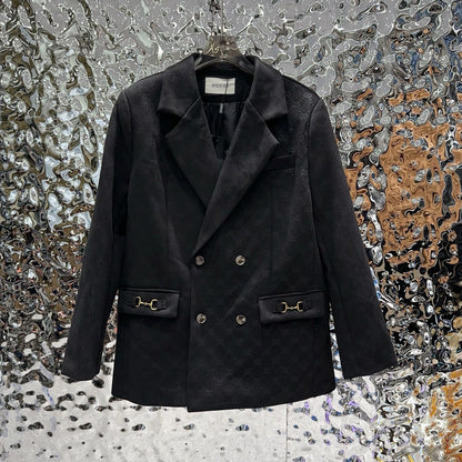 G Embossed suede blazer 1825090801