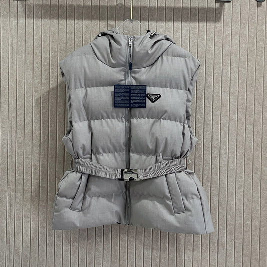 P hooded cotton vest jacket 1825090901