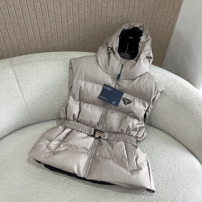 P hooded cotton vest jacket 1825090901