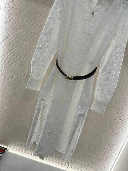 CD Heavy Embroidery Belt Dress 1825090803