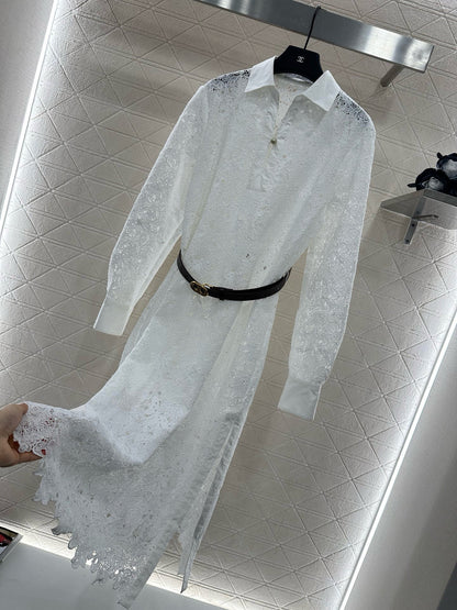 CD Heavy Embroidery Belt Dress 1825090803