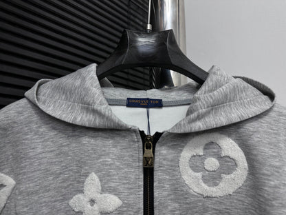 V Towel embroidery zipper hooded jacket for men and women 1825090909