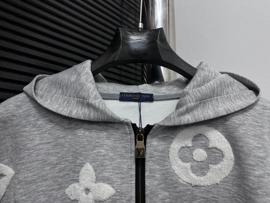 V Towel embroidery zipper hooded jacket for men and women 1825090909