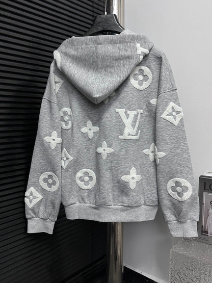 V Towel embroidery zipper hooded jacket for men and women 1825090909